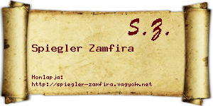 Spiegler Zamfira névjegykártya